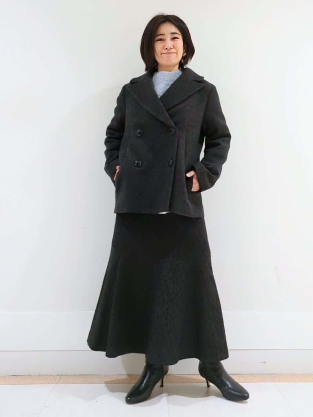 UNTITLEDの【日本製/セットアップ可能】バルキーヘリンボン ショートピーコートを使ったコーディネートを紹介します。｜Rakuten Fashion(楽天ファッション／旧楽天ブランドアベニュー)3495444