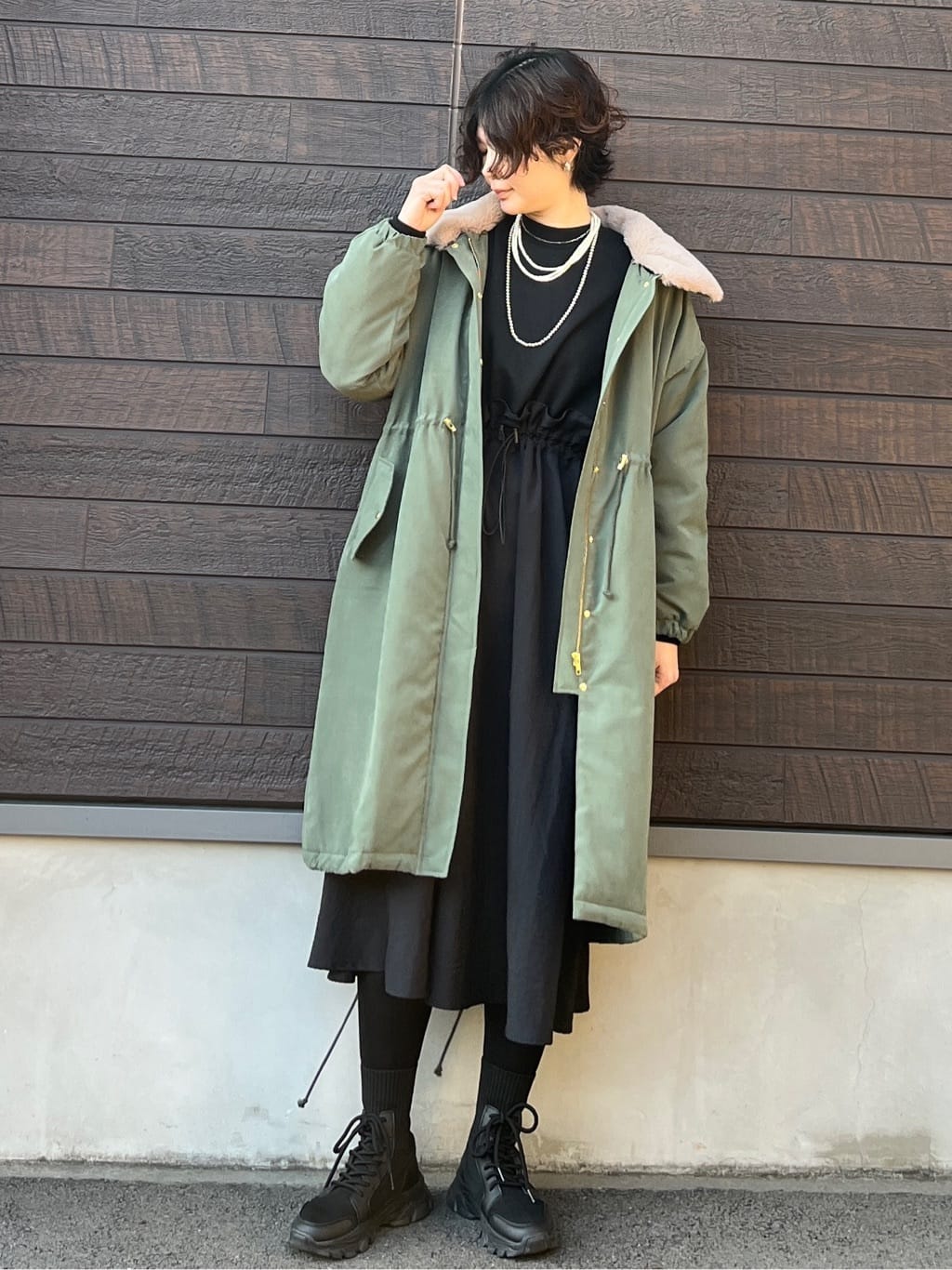 Green ParksのELENCARE DUE 中綿モッズロングコート 23AW/レディース