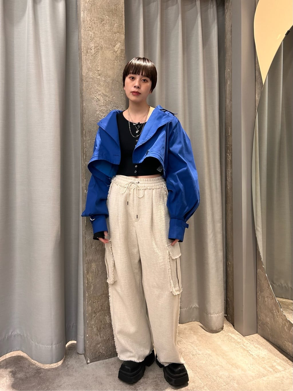 SLYのCROP VOLUME TRENCH ジャケットを使ったコーディネート | Rakuten