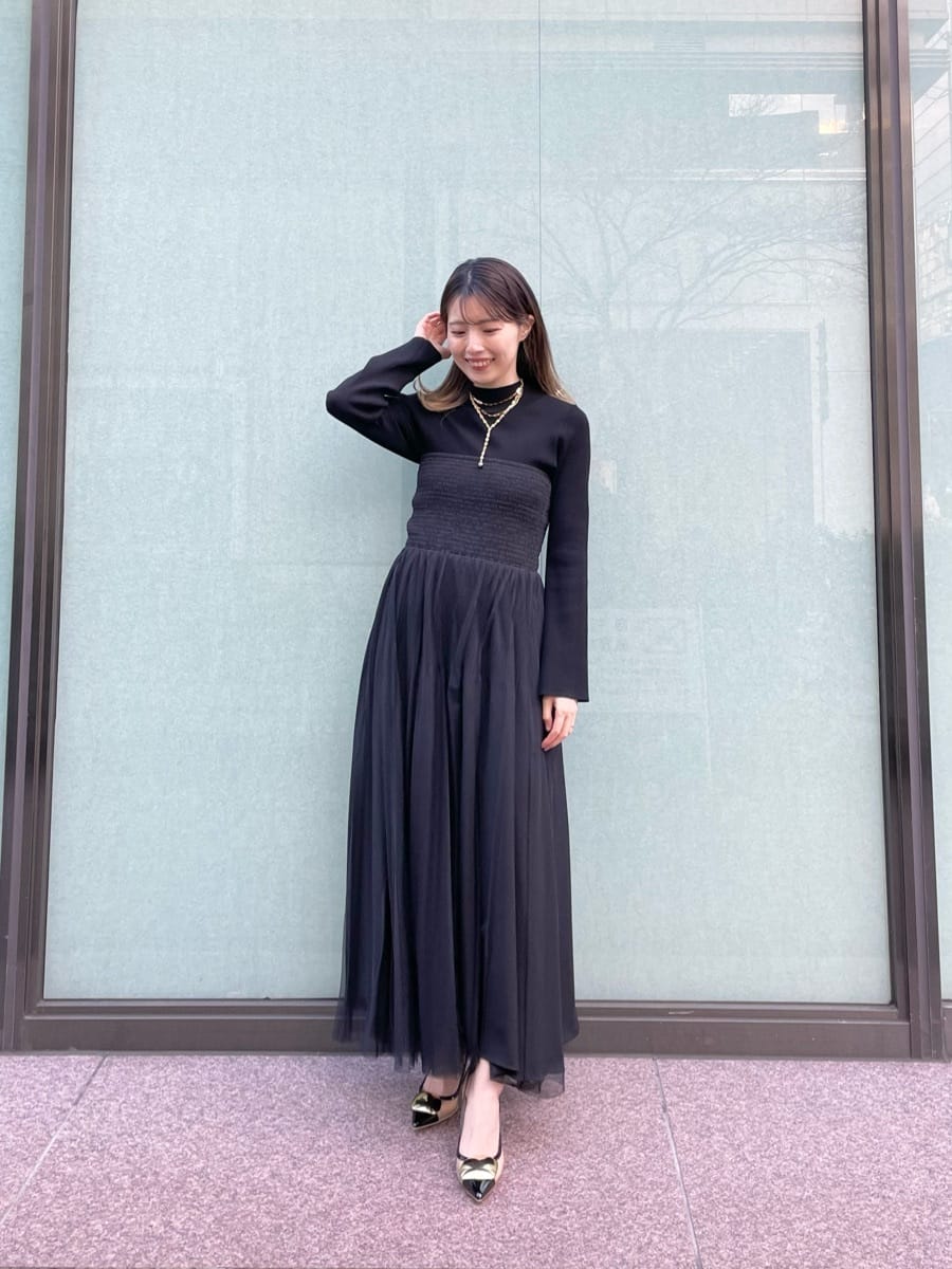 グレースコンチネンタルプリーツコンビベアワンピース