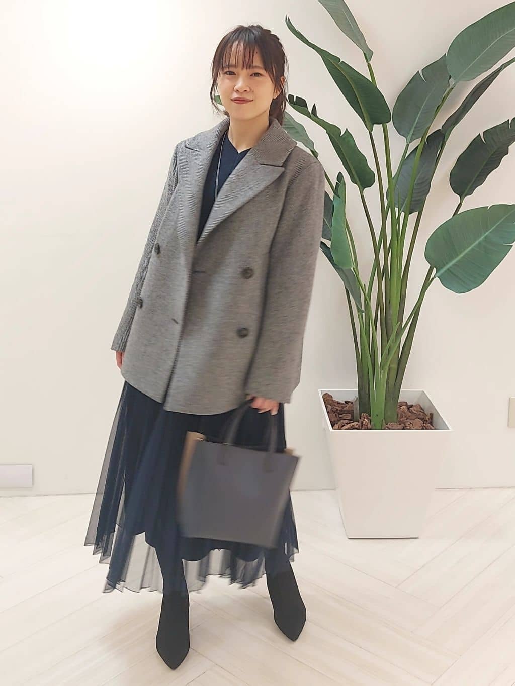 UNTITLEDの【日本製/セットアップ可能】バルキーヘリンボン ショートピーコートを使ったコーディネートを紹介します。｜Rakuten Fashion(楽天ファッション／旧楽天ブランドアベニュー)3573208