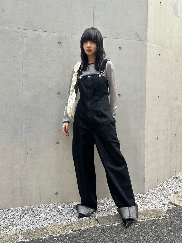 moussyのGLITTER DENIM オールインワンを使ったコーディネート 