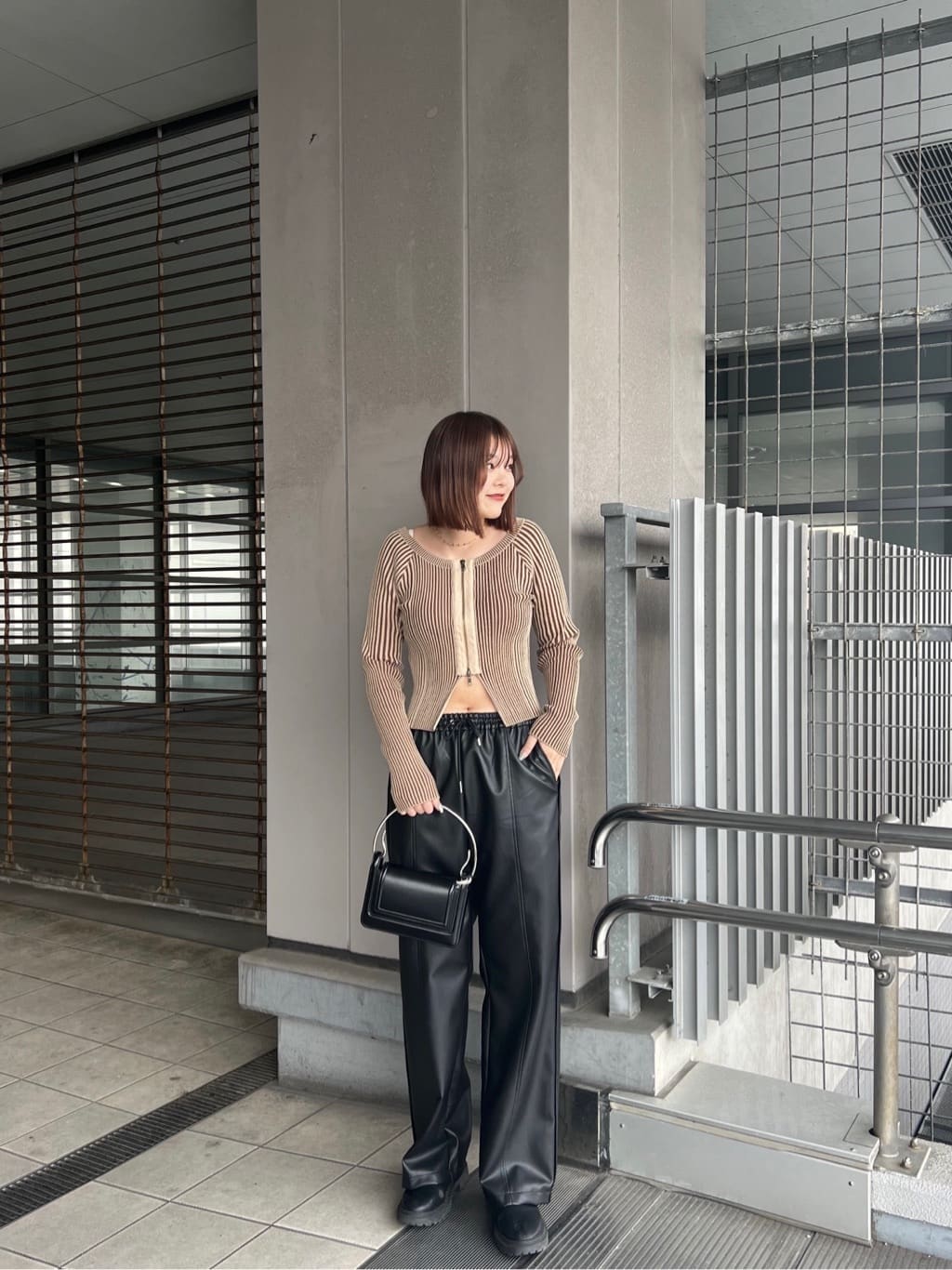 moussyのZIP UP RIB トップスを使ったコーディネート | Rakuten 