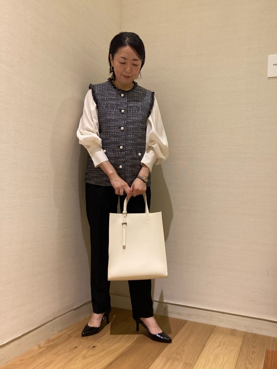 UNITED ARROWS LTD. OUTLETのラメ ツイード フェイクパールボタン