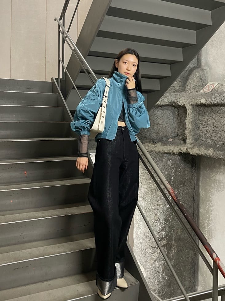 moussyのGLITTER DENIM WIDE STRAIGHTを使ったコーディネート 