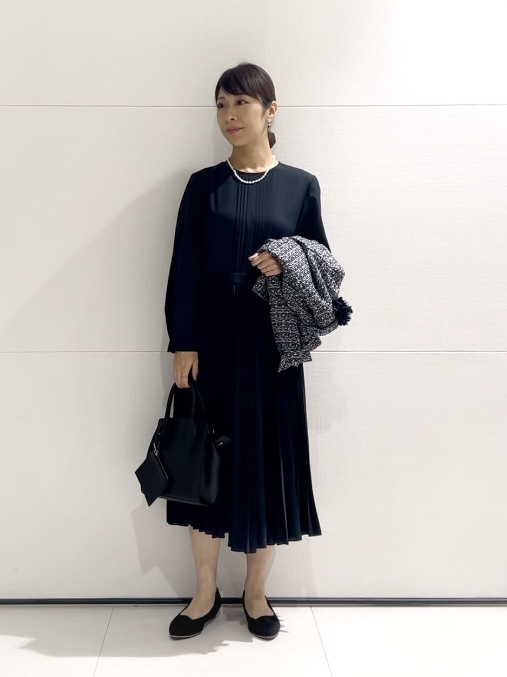 INDIVI アコーディオンプリーツワンピース