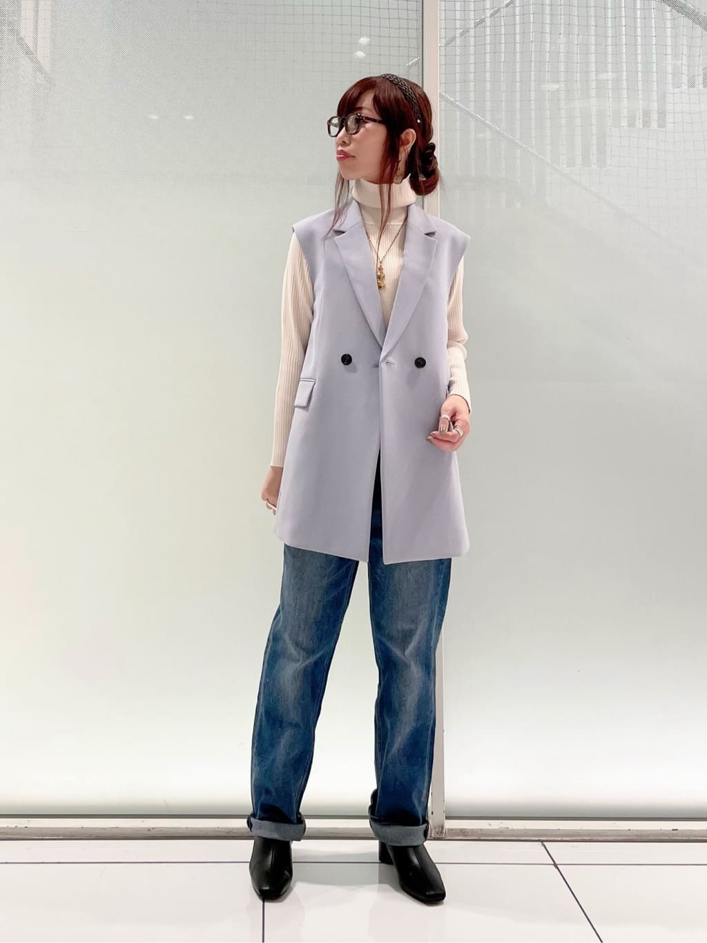NANO universeの椿オイル加工リブタートルニットを使ったコーディネートを紹介します。｜Rakuten Fashion(楽天ファッション／旧楽天ブランドアベニュー)3591666