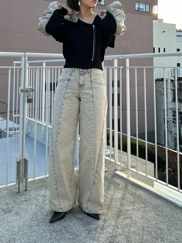 moussy マウジー　CURVED LINE CHEMICAL BAGGY MOUSSY | CURVED LINE CHEMICAL BAGGY (ワイド ) |SHEL'TTER