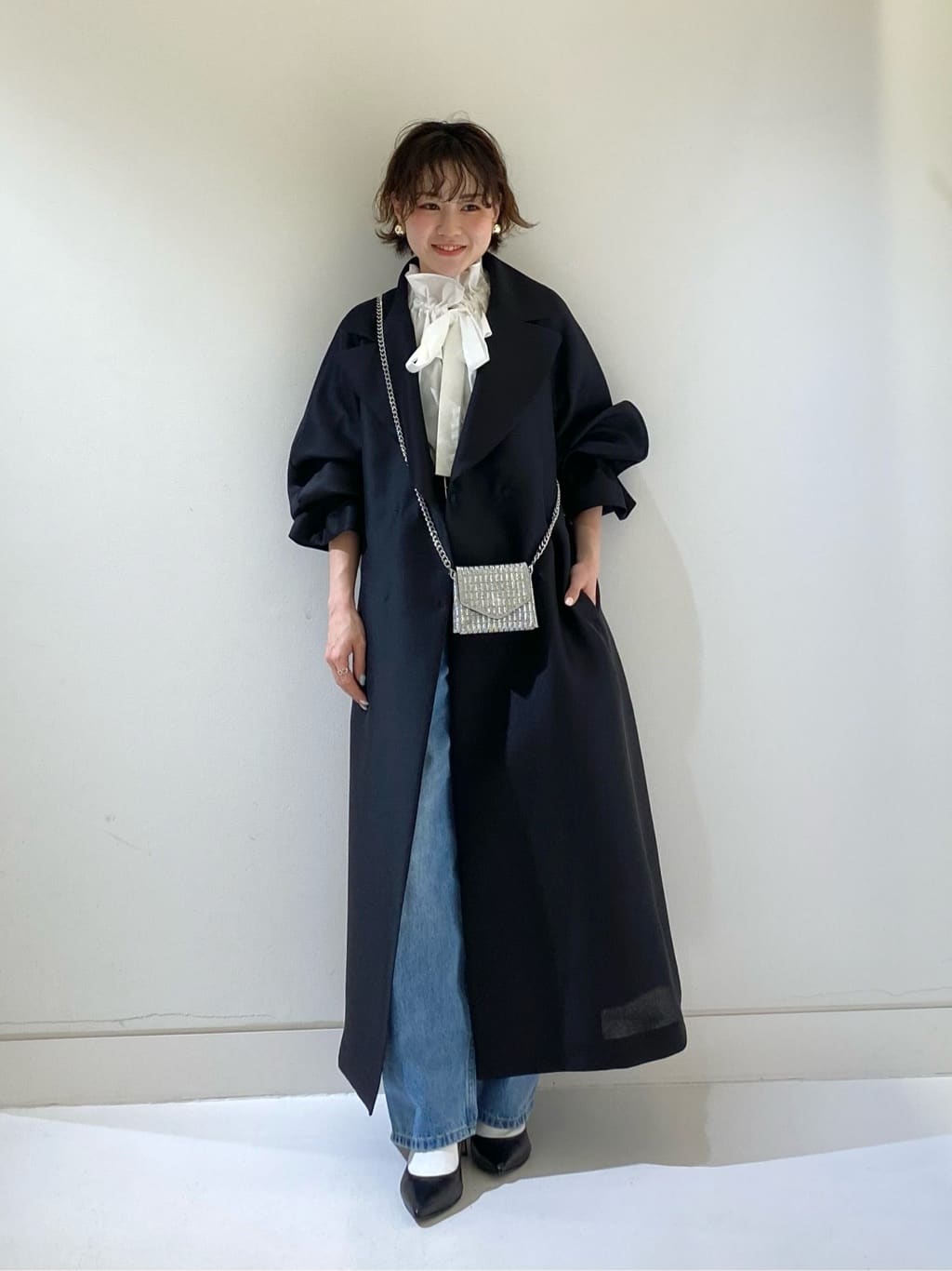 LOULOU WILLOUGHBY】シルキーダブルクロスドレスコート