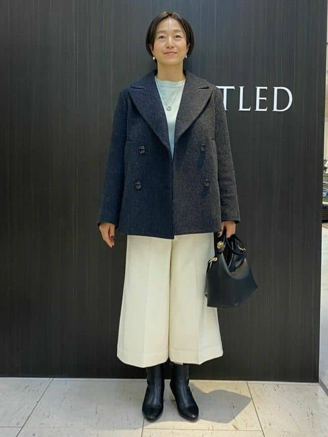 UNTITLEDの【日本製/セットアップ可能】バルキーヘリンボン ショートピーコートを使ったコーディネートを紹介します。｜Rakuten Fashion(楽天ファッション／旧楽天ブランドアベニュー)3632133