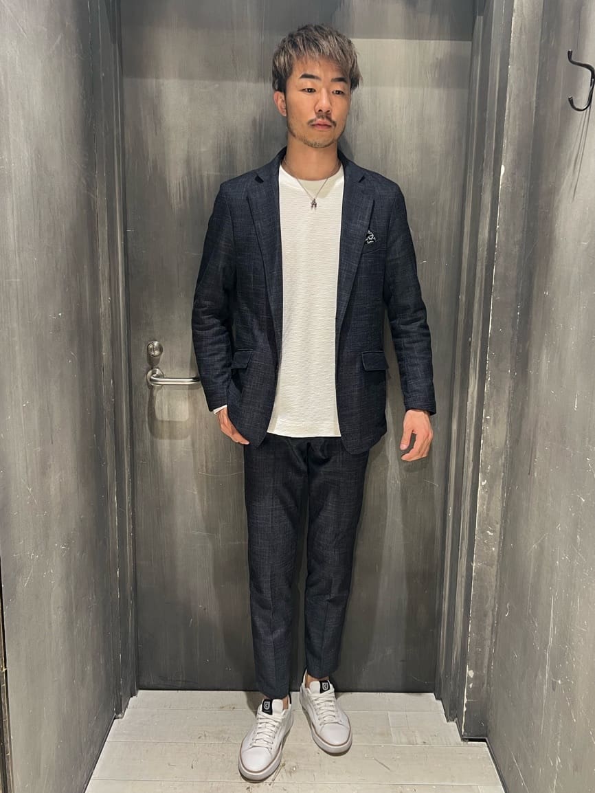 MEN'S BIGIのシェブロン柄リンクスジャガードロンTを使ったコーディネートを紹介します。｜Rakuten Fashion(楽天ファッション／旧楽天ブランドアベニュー)3637371