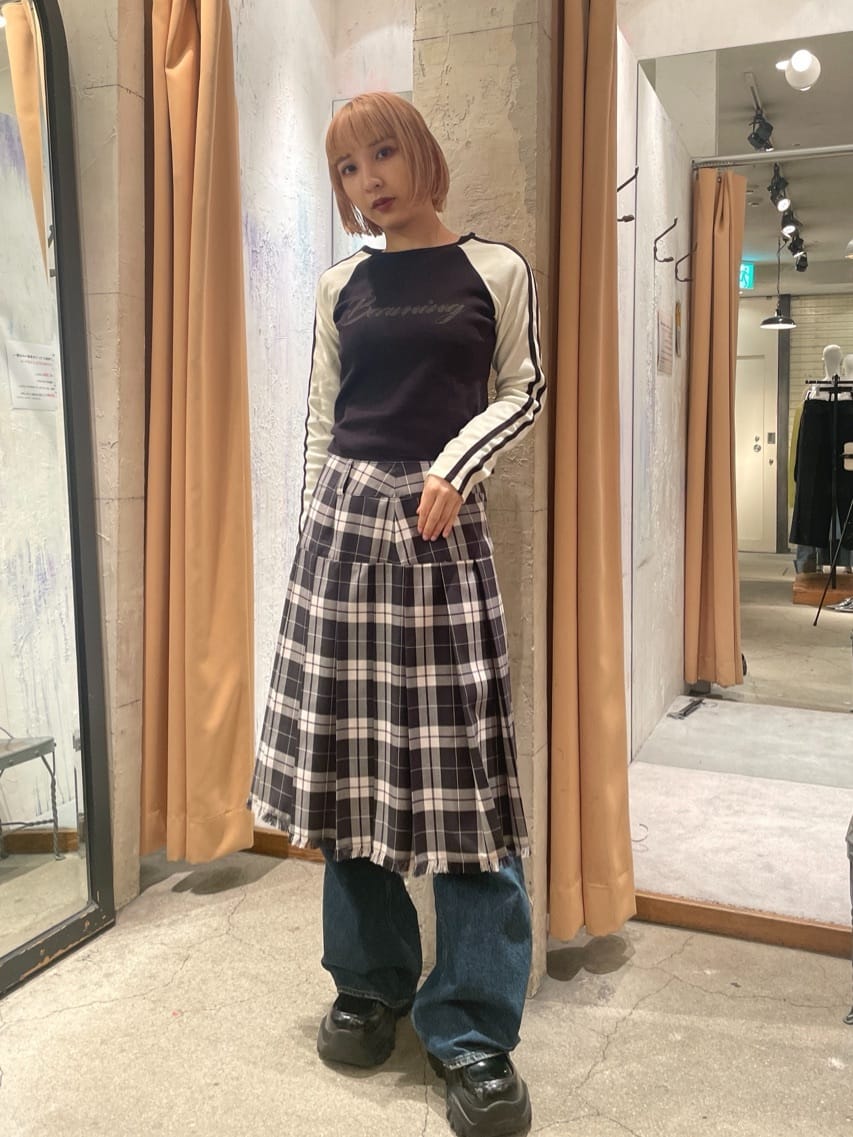 SLYのPLAID WRAP スカートを使ったコーディネート | Rakuten Fashion