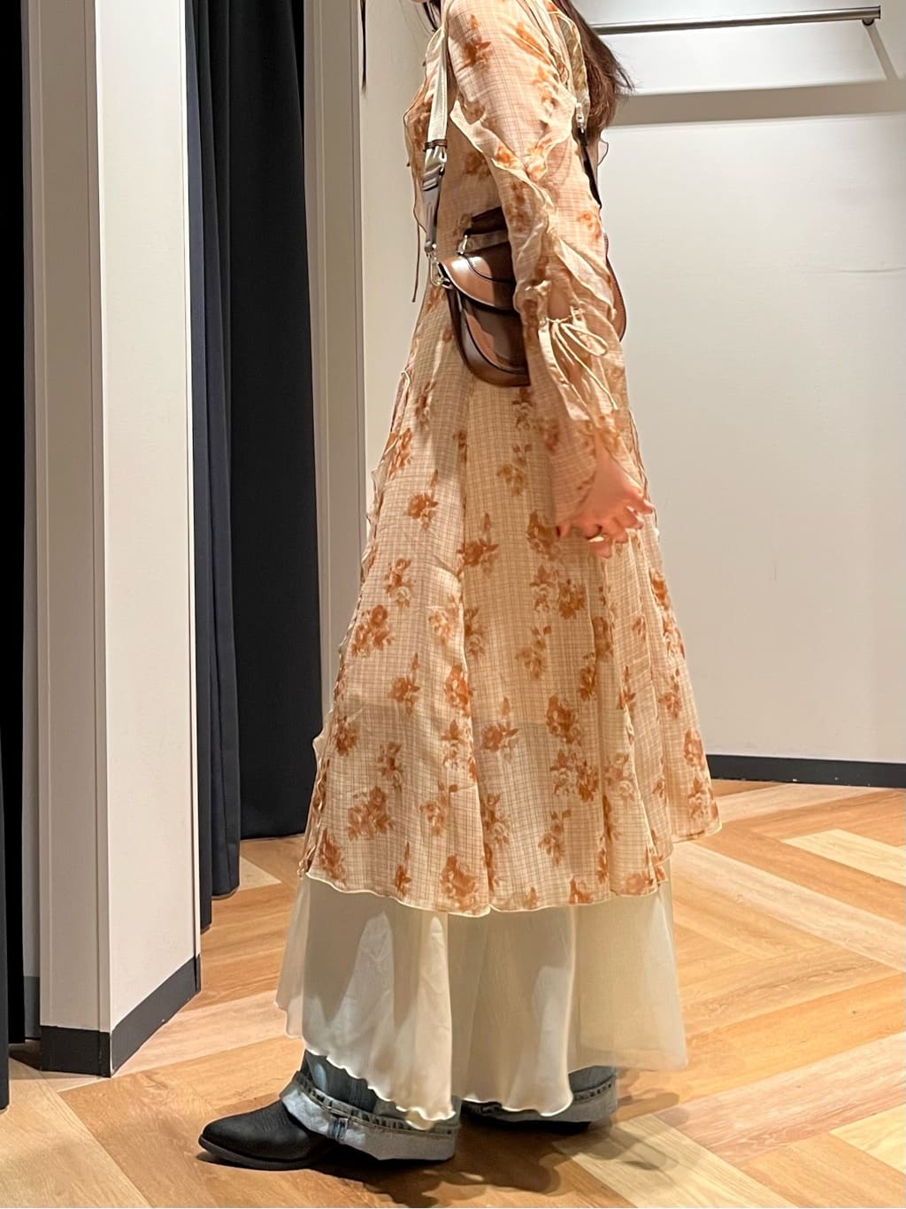 moussyのCHIFFON MELLOW マキシドレスを使ったコーディネート 