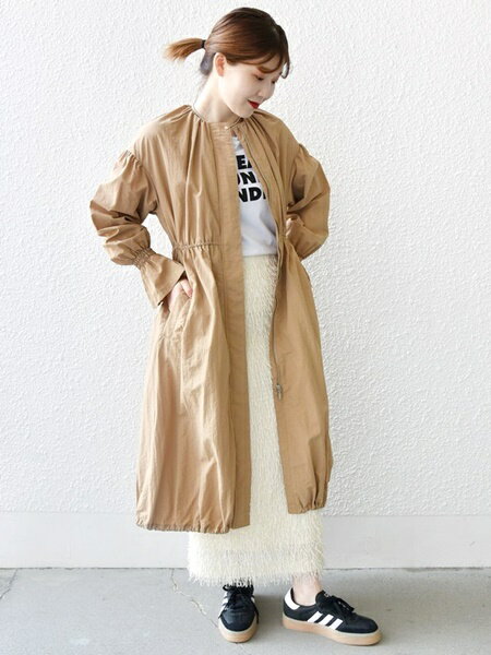 【美品】SHIPSシップス ナイロンコットンドロストコート ベージュロング丈38 セール】 ナイロンコットンドロストコート （その他アウター）｜SHIPS