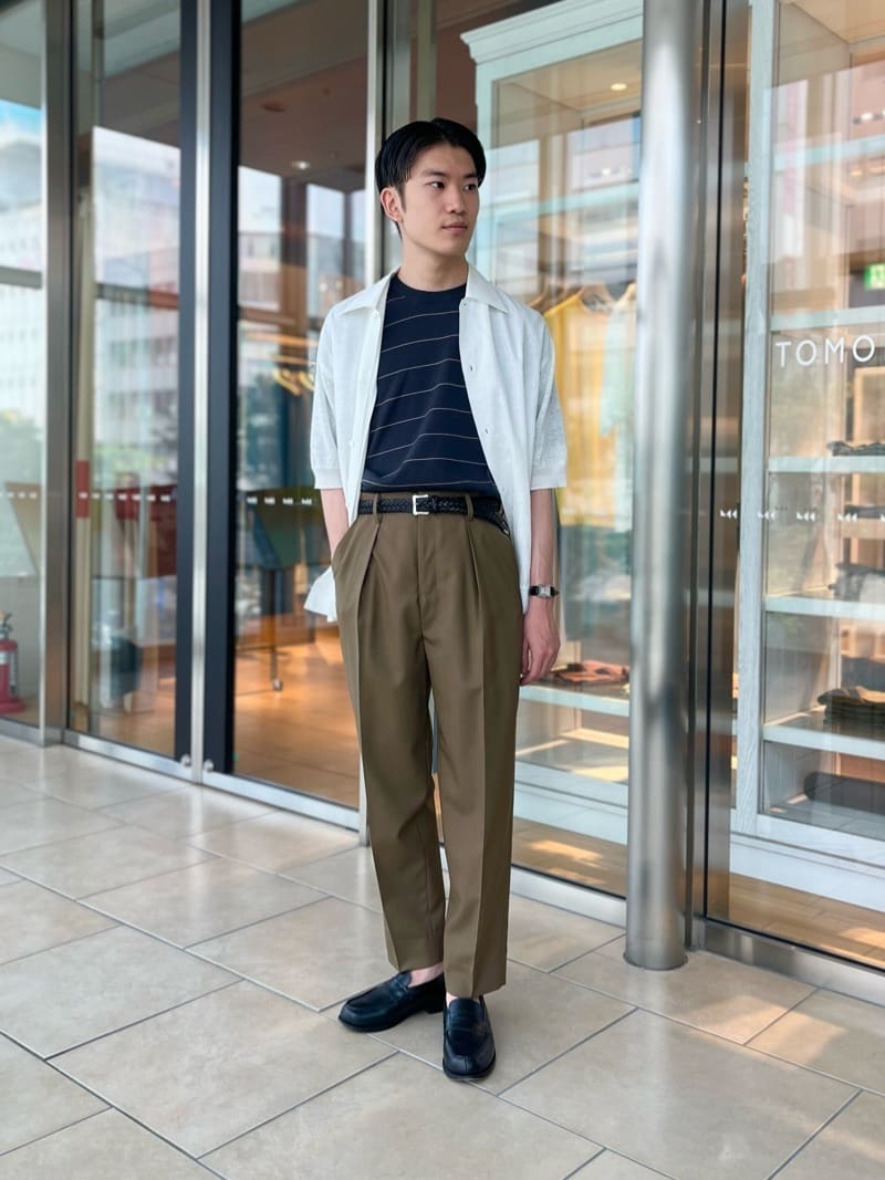 TOMORROWLANDのリネンニットコンビ ショートスリーブシャツを 