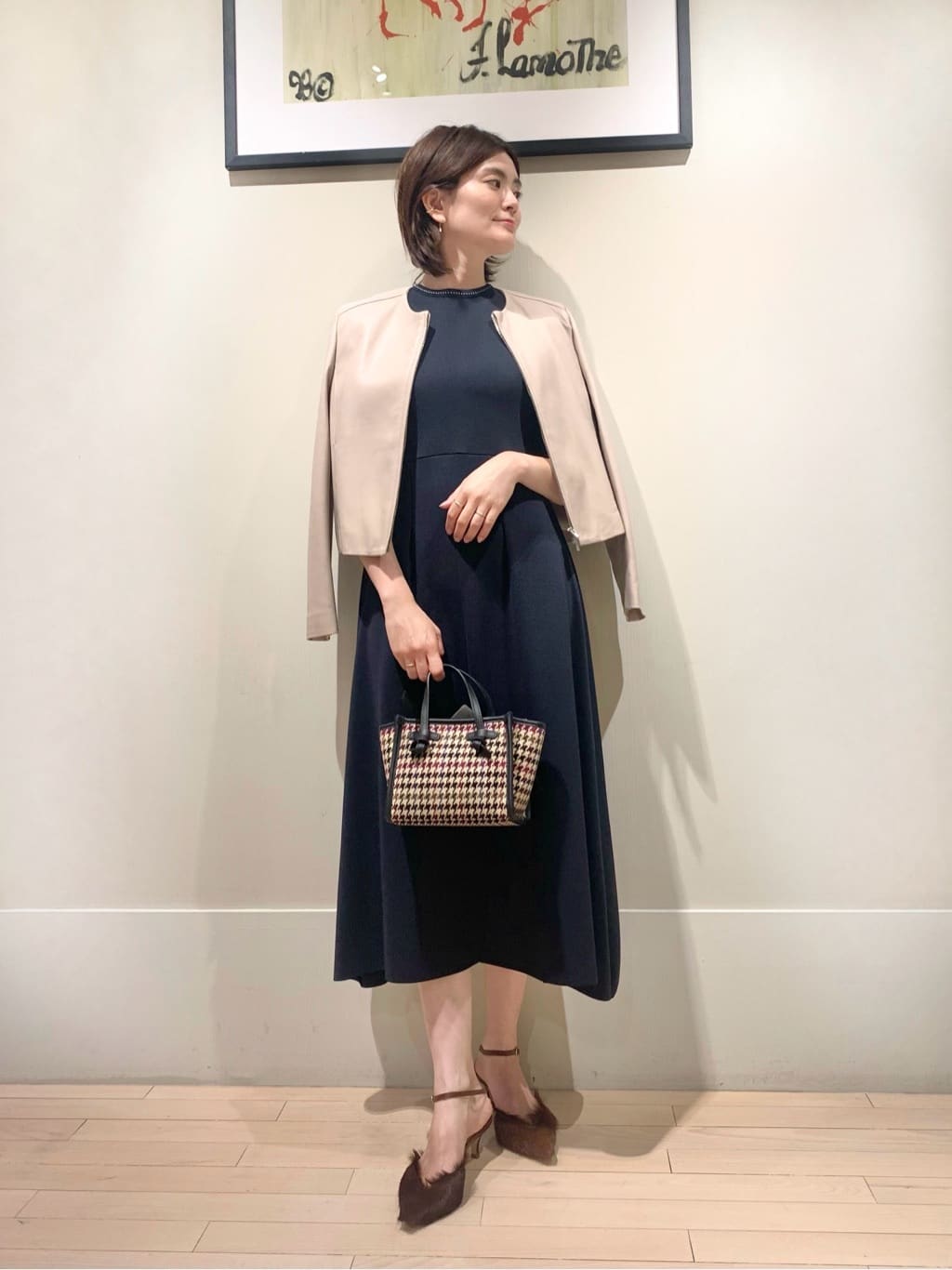 TOMORROWLAND アセテートナイロンミラノリブ ハイウエストワンピース