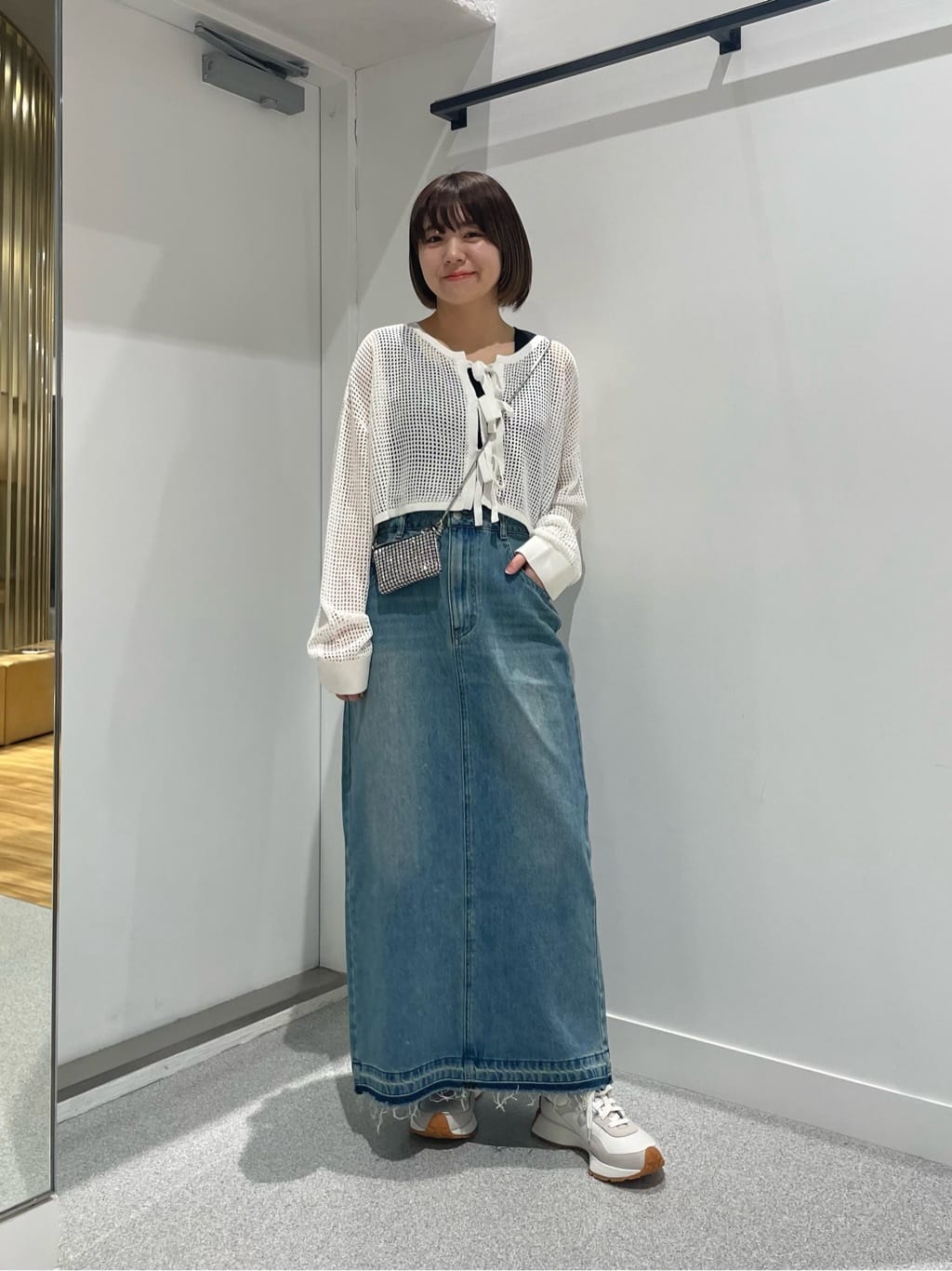 Vinの2wayリボンメッシュニットを使ったコーディネートを紹介します。｜Rakuten Fashion(楽天ファッション／旧楽天ブランドアベニュー)3748910