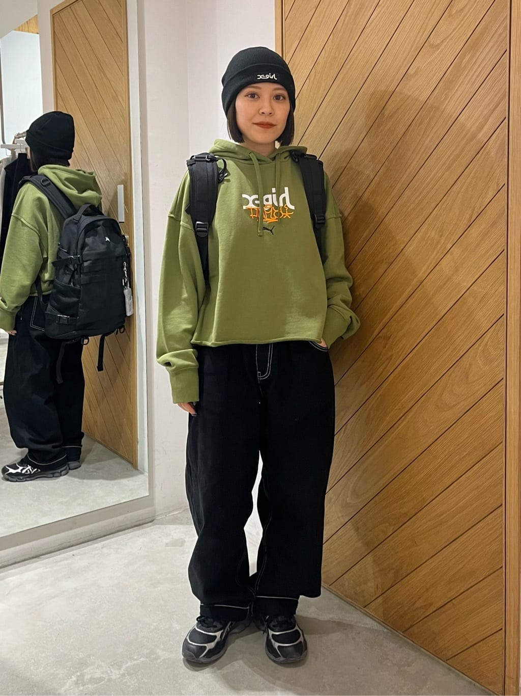 X-girlのBOX LOGO KNIT CAP ニットキャップ X-girlを使ったコーディネートを紹介します。｜Rakuten Fashion(楽天ファッション／旧楽天ブランドアベニュー)3752925