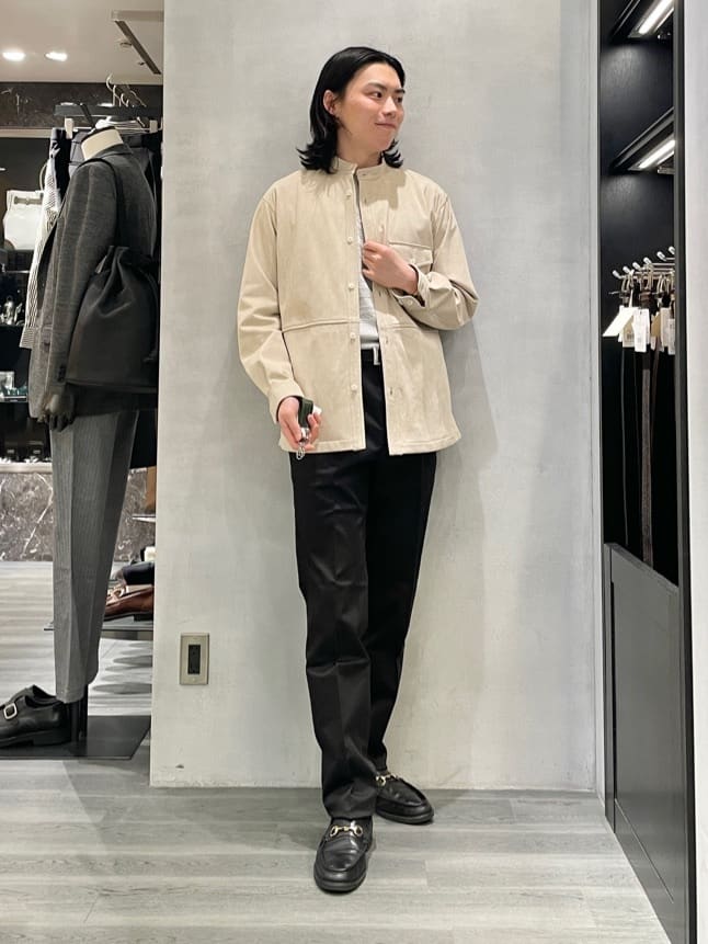 TAKEO KIKUCHIの【THE FLAGSHIP】アマレッタ(R)スエード シャツブルゾンを使ったコーディネートを紹介します。｜Rakuten Fashion(楽天ファッション／旧楽天ブランドアベニュー)3757281