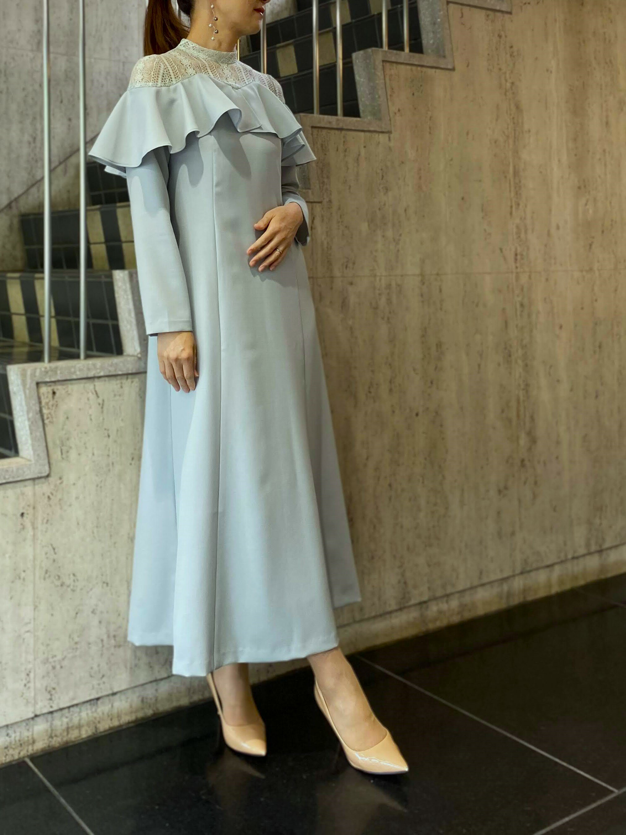 Ori by chouoriの肩レースラッフルマーメイドドレスを使ったコーディネートを紹介します。｜Rakuten Fashion(楽天ファッション／旧楽天ブランドアベニュー)3766489