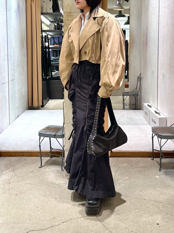 SLYのCROP VOLUME TRENCH ジャケットを使ったコーディネート | Rakuten