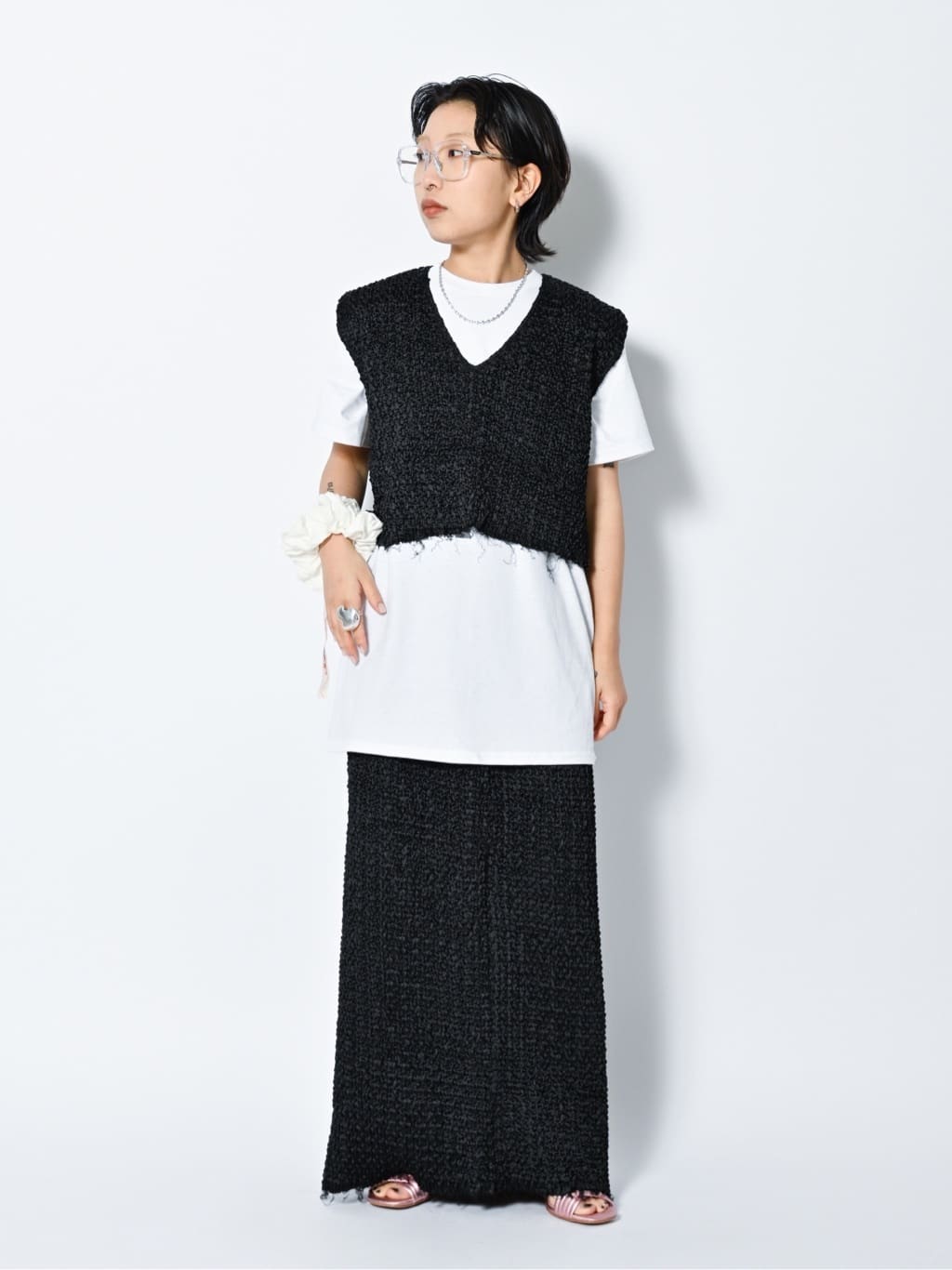 CITYSHOPのVARIATION PLEATS PULLOVER:シャツを使ったコーディネート 