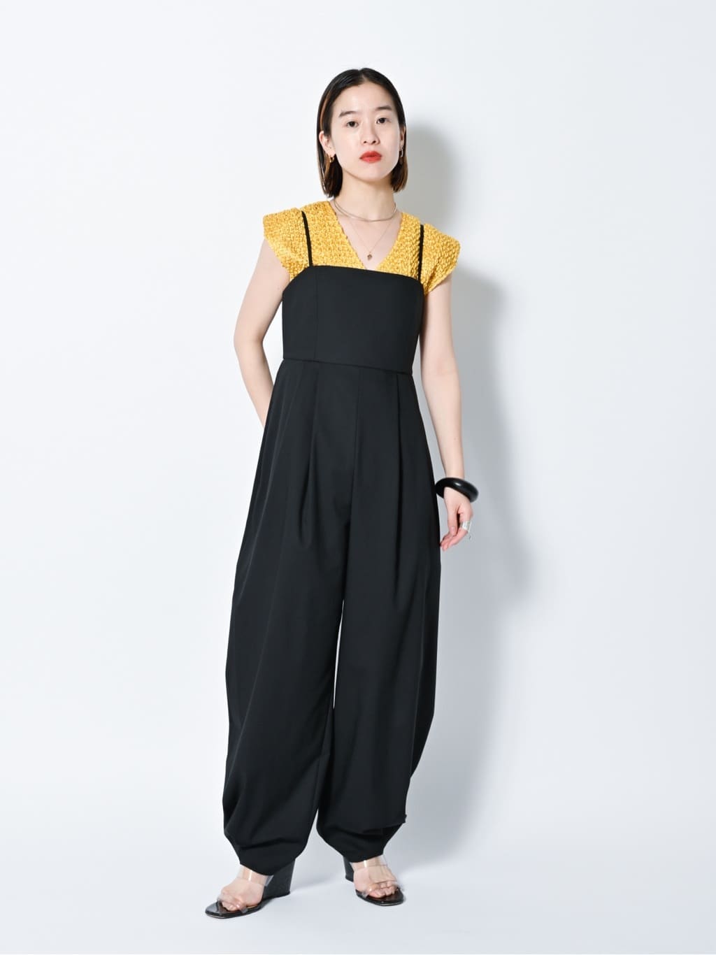 CITYSHOPのVARIATION PLEATS PULLOVER:シャツを使ったコーディネート 