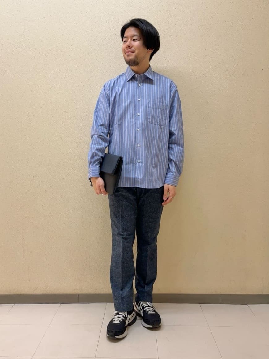TAKEO KIKUCHIの100/2ストライプ レギュラーカラーシャツを使ったコーディネートを紹介します。｜Rakuten Fashion(楽天ファッション／旧楽天ブランドアベニュー)3822531