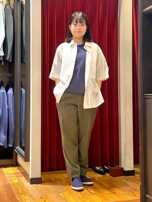 TAKEO KIKUCHIの【Made in JAPAN】パーツブロッキング 半袖シャツを使ったコーディネートを紹介します。｜Rakuten Fashion(楽天ファッション／旧楽天ブランドアベニュー)3825613