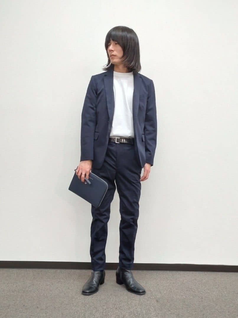 tk.TAKEO KIKUCHIのシンプルナローレザーベルトを使ったコーディネートを紹介します。｜Rakuten Fashion(楽天ファッション／旧楽天ブランドアベニュー)3832991