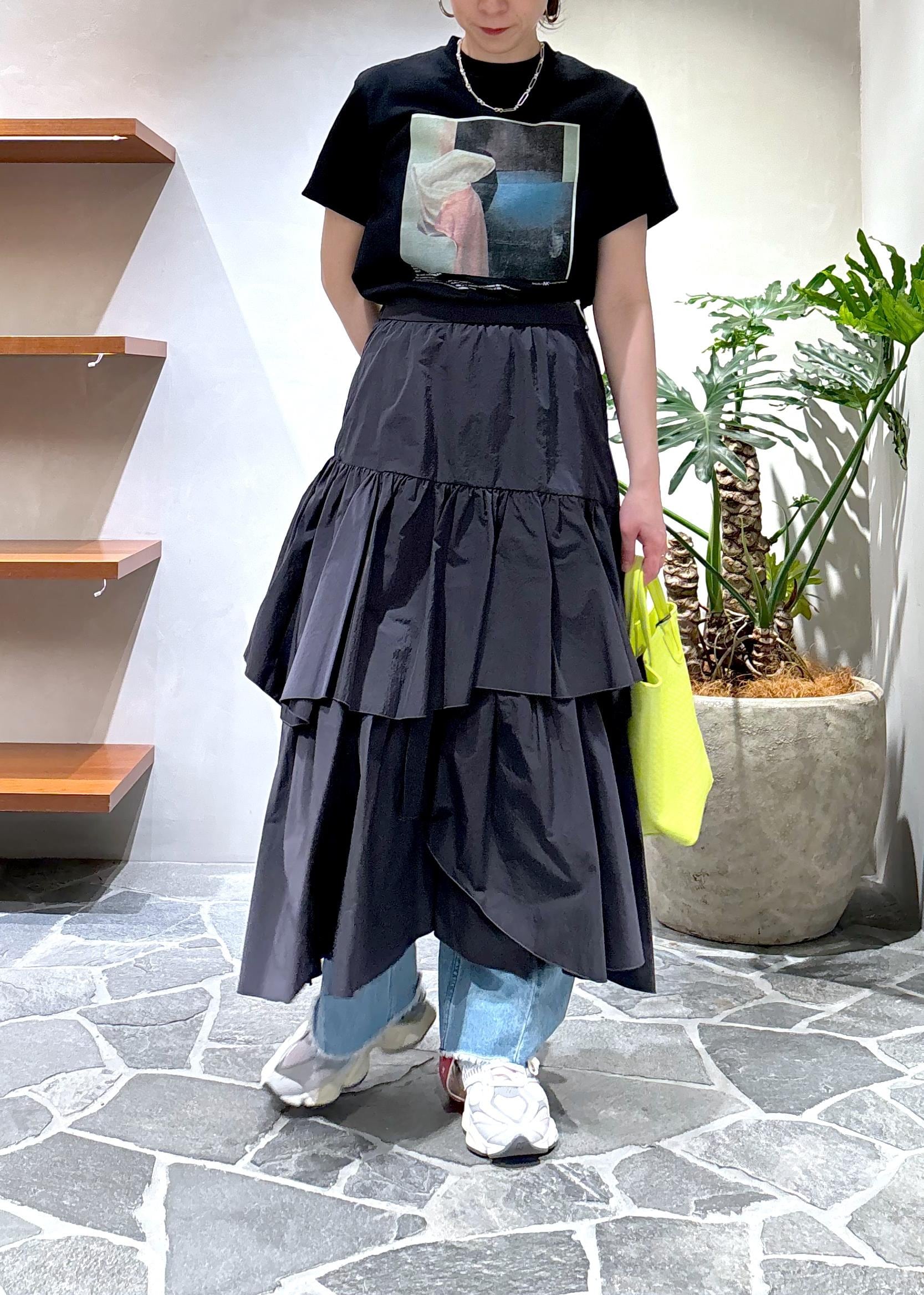 ADAM ET ROPÉ 】アシンメトリーティアードスカート