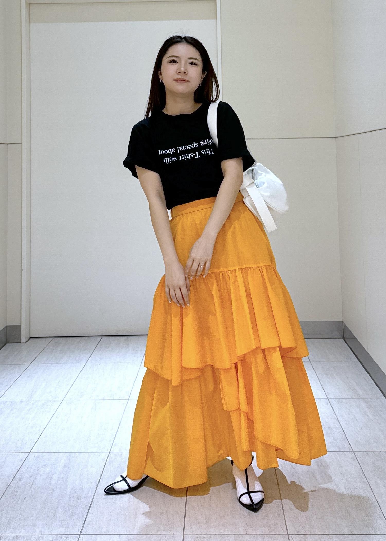 ADAM ET ROPE' アシンメトリーティアードスカート