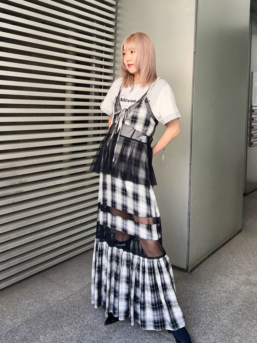 MAISON SPECIALのCheck Pattern Tulle One-piece Dressを使った 