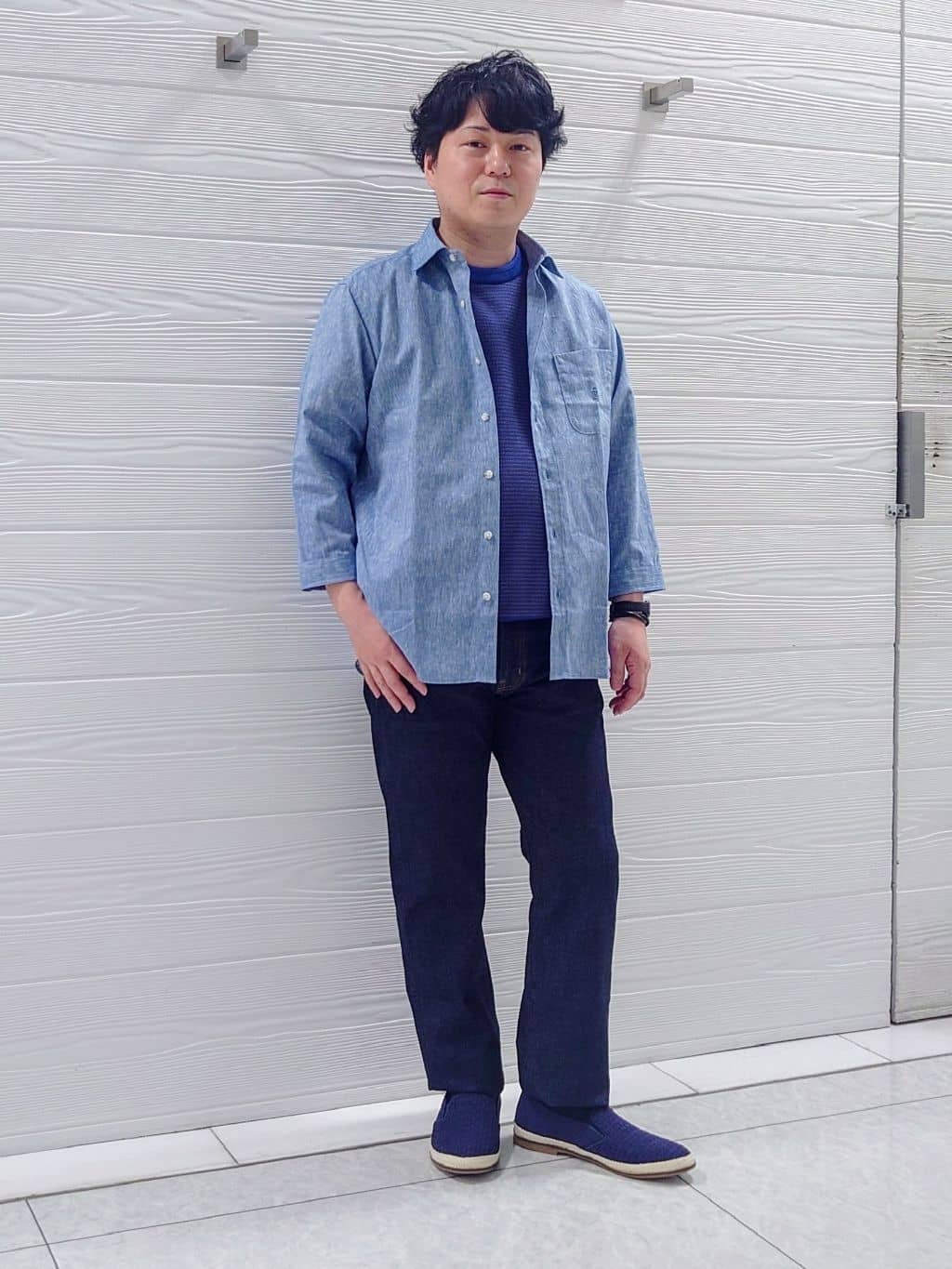 TAKEO KIKUCHIの【7分袖/軽羽織】ハイブリッド リネンシャツを使ったコーディネートを紹介します。｜Rakuten Fashion(楽天ファッション／旧楽天ブランドアベニュー)3860723