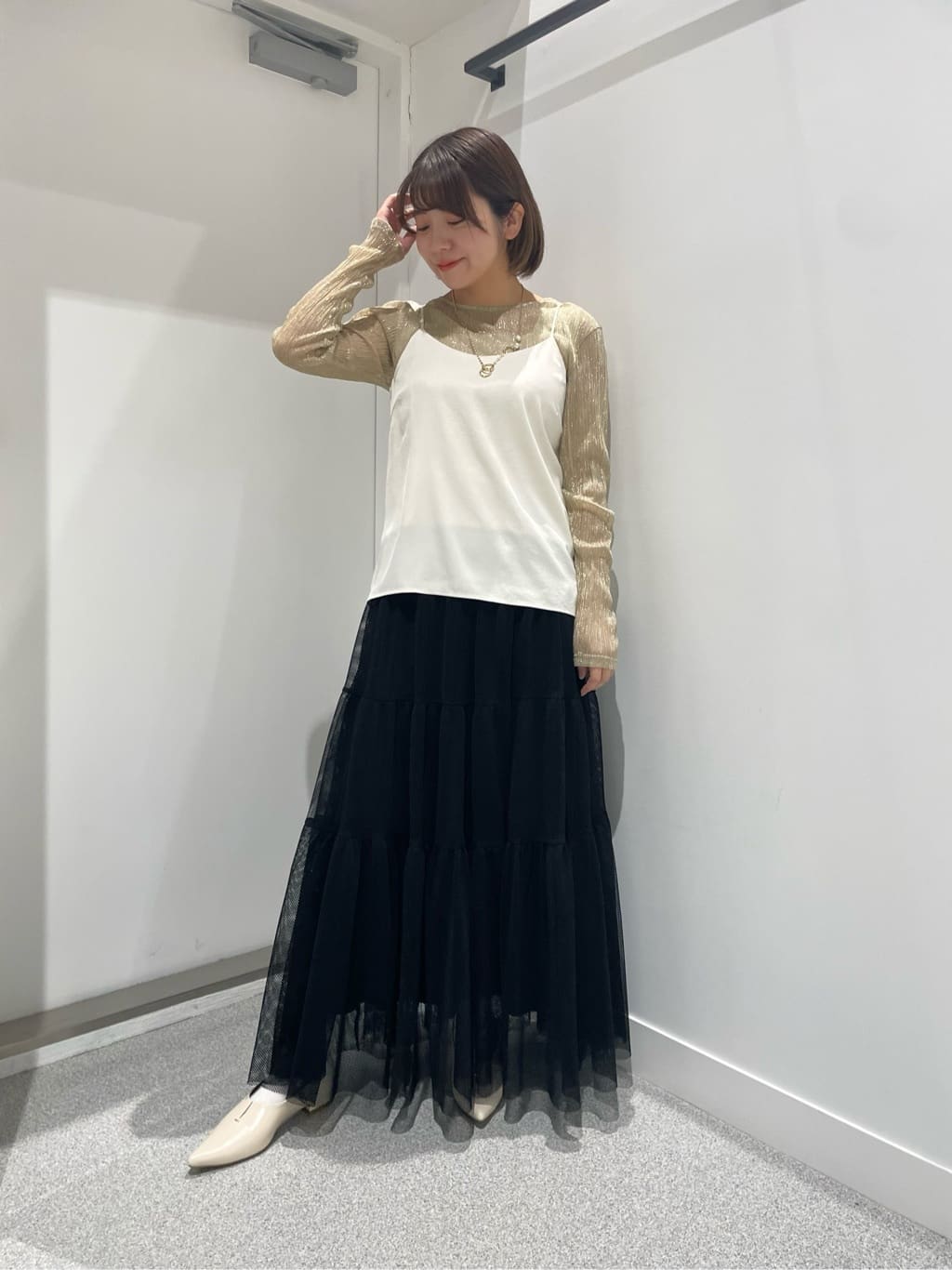 Vinのクルーネックラメシアートップスを使ったコーディネートを紹介します。｜Rakuten Fashion(楽天ファッション／旧楽天ブランドアベニュー)3867162