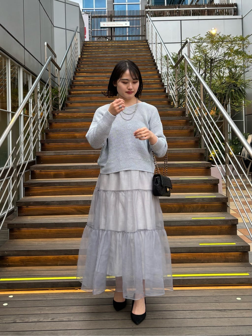 La boutique BonBonの【3サイズ展開】シアーオーガンジーティアード  