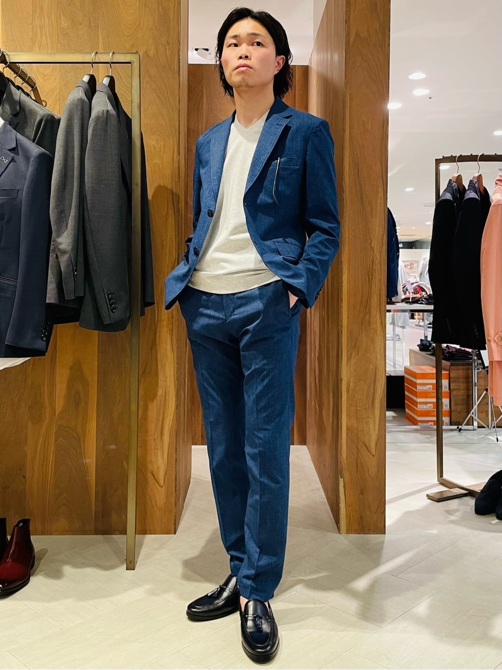 MEN'S BIGIの【ACTIVE TAILOR】COOL DOTSメランジプリントジャケットを使ったコーディネートを紹介します。｜Rakuten Fashion(楽天ファッション／旧楽天ブランドアベニュー)3875991