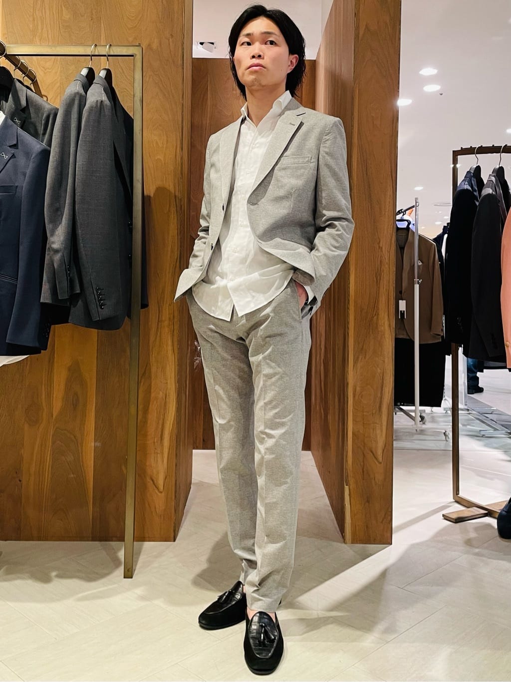 MEN'S BIGIの【ACTIVE TAILOR】COOL DOTSメランジプリントジャケットを使ったコーディネートを紹介します。｜Rakuten Fashion(楽天ファッション／旧楽天ブランドアベニュー)3884313