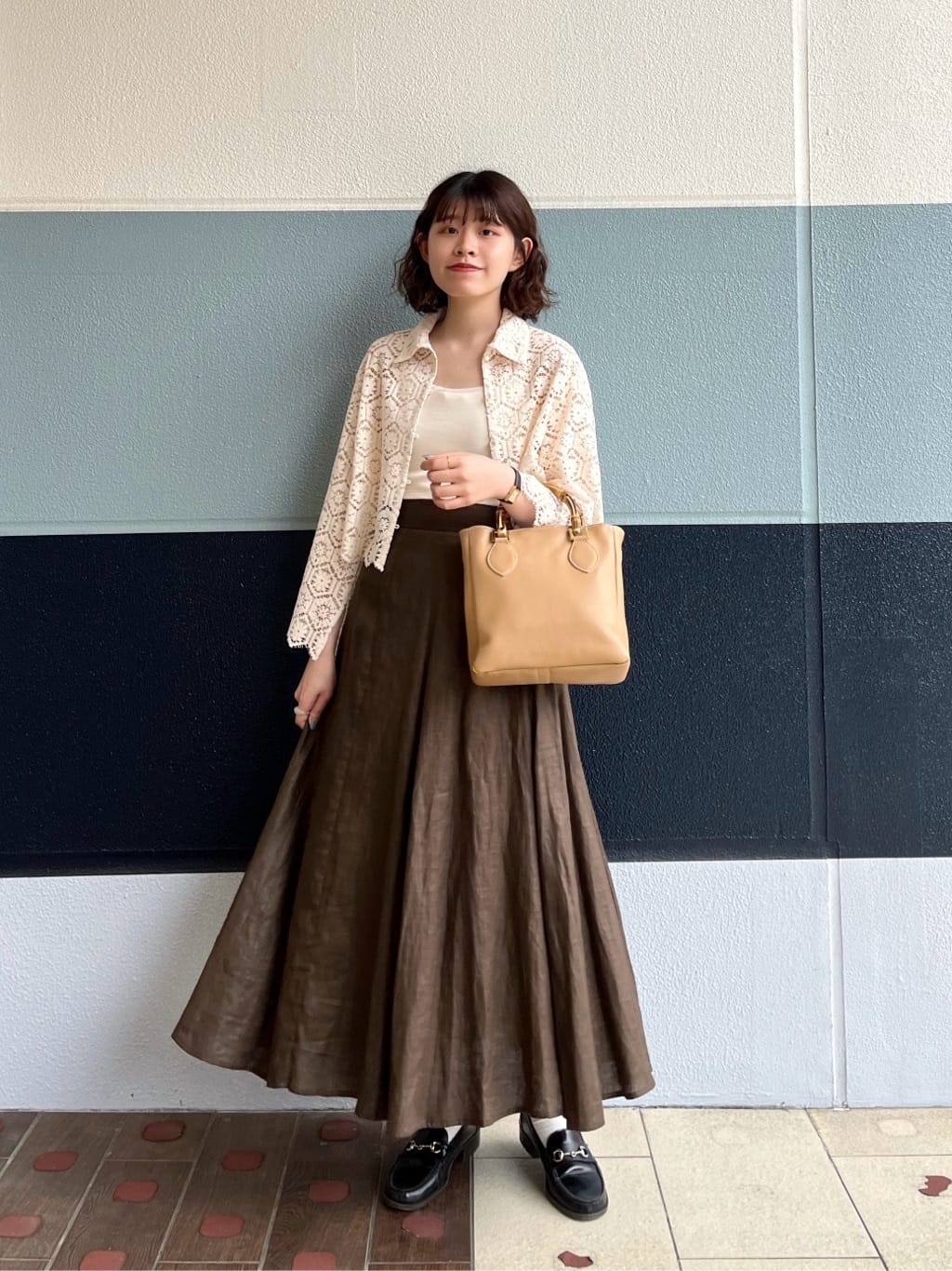 NANO universeのリネンフレアスカート(セットアップ可)を使ったコーディネートを紹介します。｜Rakuten Fashion(楽天ファッション／旧楽天ブランドアベニュー)3896666