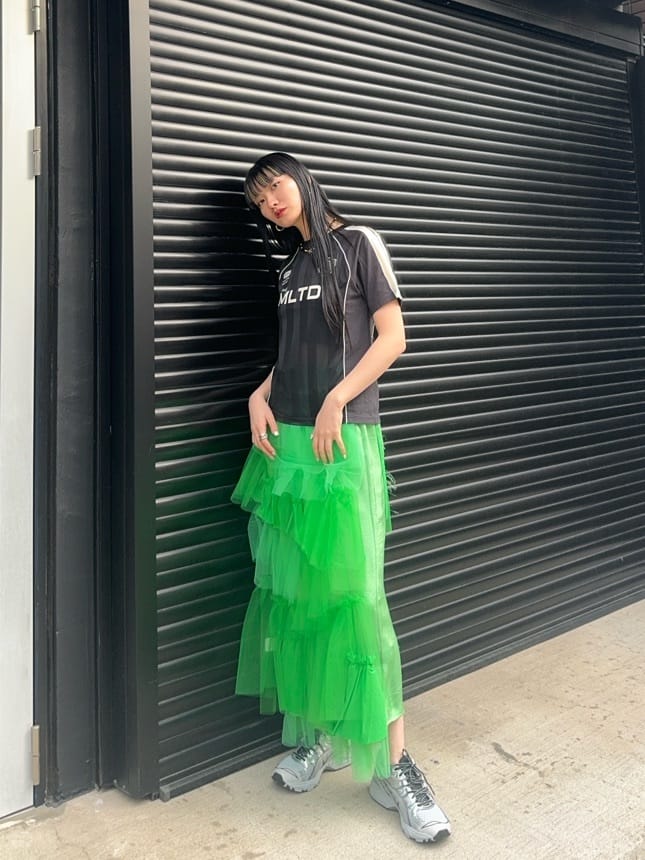 MAISON SPECIALのRaffle Tulle Layered Wrap Skirtを使った 