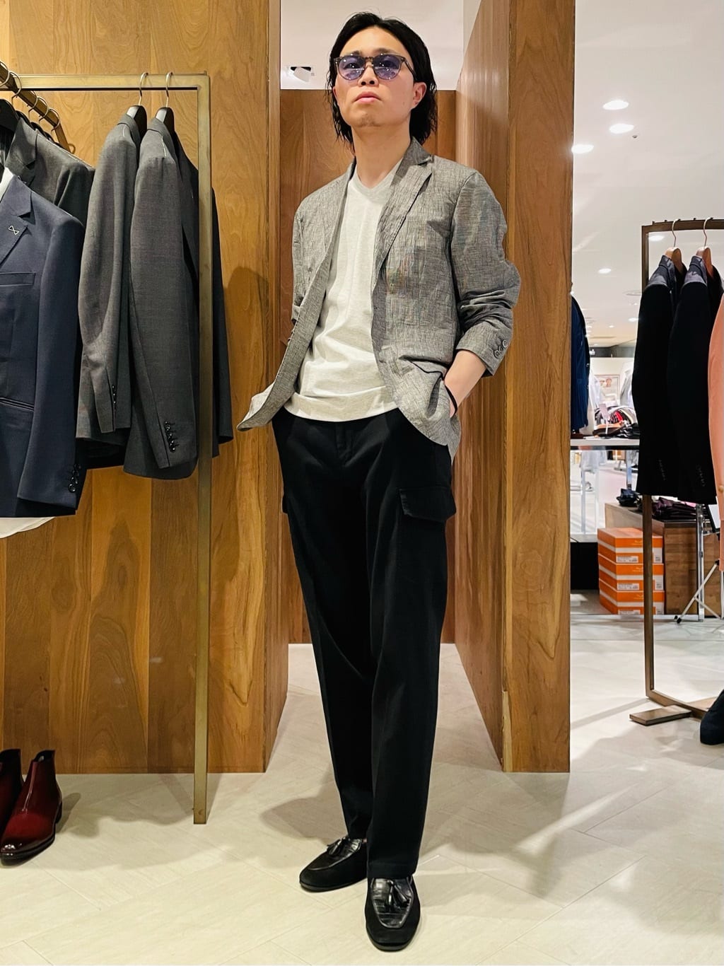 MEN'S BIGIのコットンリネンライトジャケットを使ったコーディネートを紹介します。｜Rakuten Fashion(楽天ファッション／旧楽天ブランドアベニュー)3910486