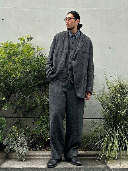 Nigel Cabourn ダークグレー ベスト 48 Nigel Cabourn | MAN / コブラーベスト - ヘンプストライプ | Rakuten