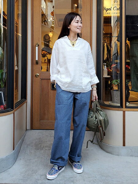 Nigel CabournのUNISEX / フレンチプルオーバーシャツ - ヘンプ