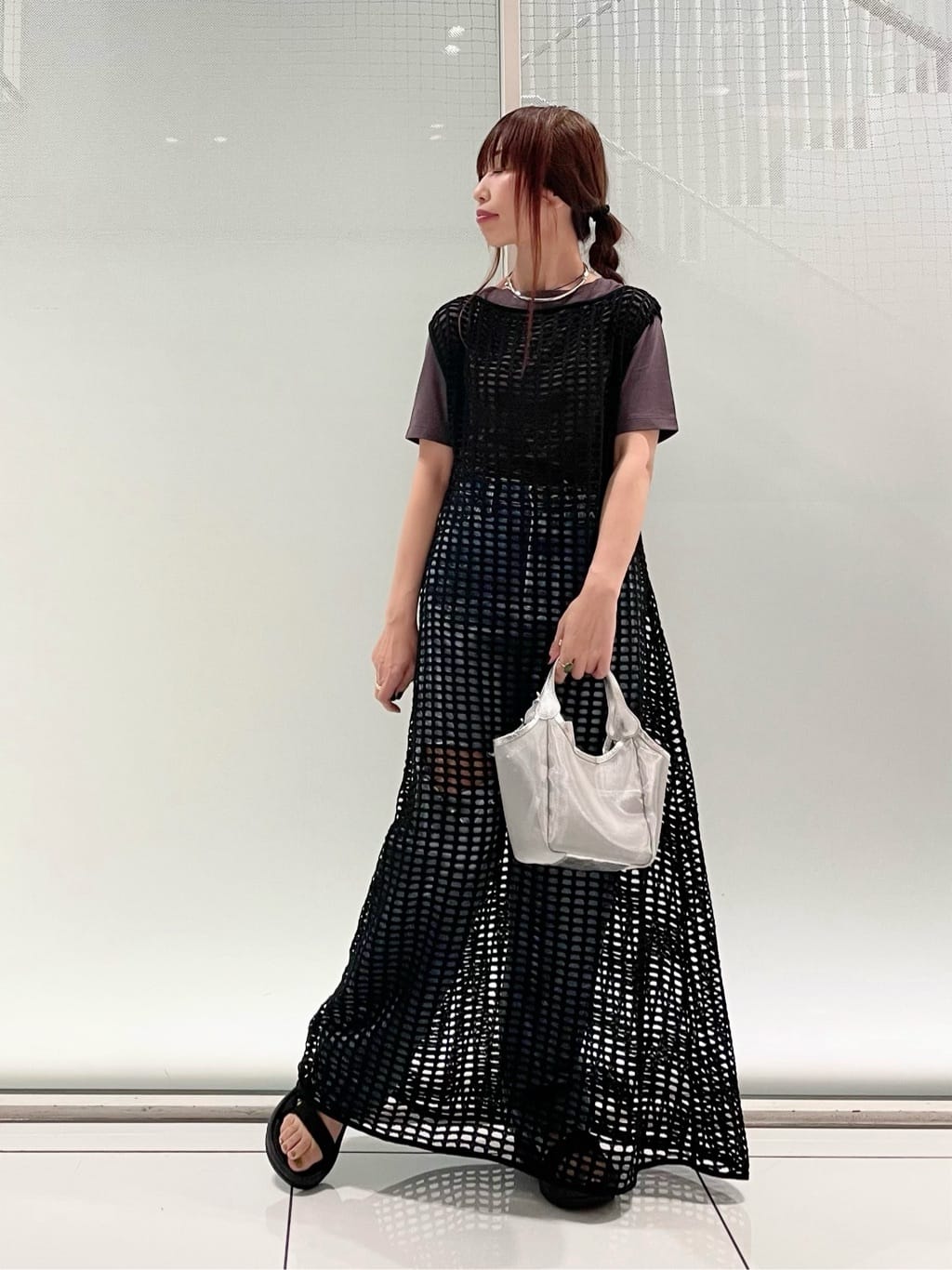 NANO universeのRITA ROW/Crochet straight long dressを使ったコーディネートを紹介します。｜Rakuten Fashion(楽天ファッション／旧楽天ブランドアベニュー)3939707