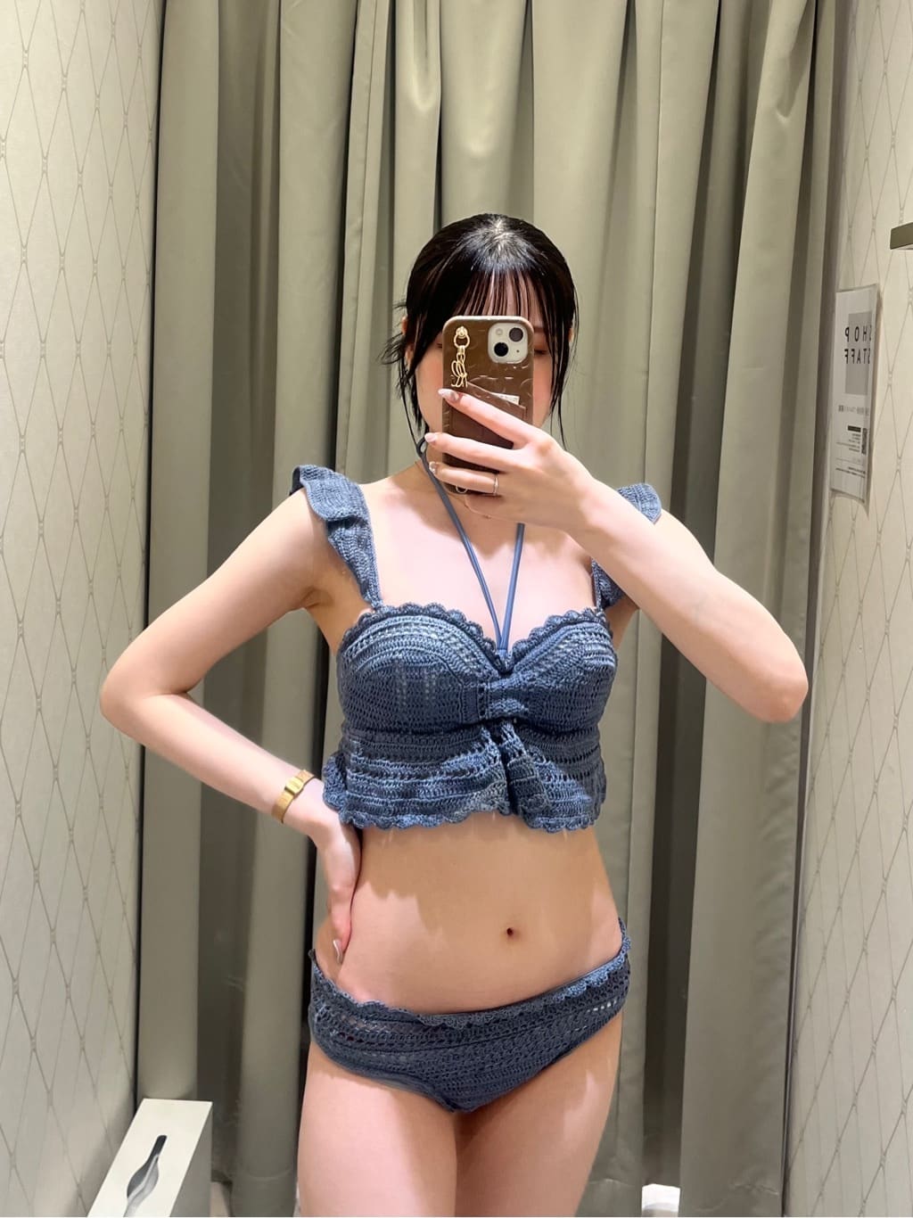 rienda バイカラークロシェバンドゥカップ bikini rienda 水着 バイカラークロシェバンドゥカップビキニ