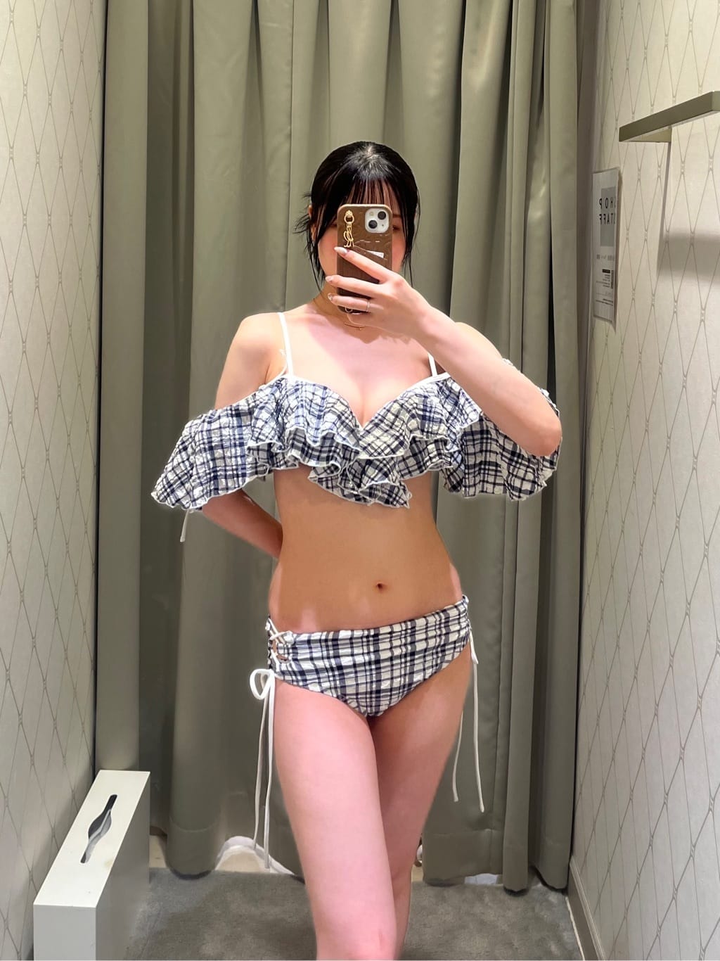 rienda なつかしい マルチファブリックフリルワイヤーカップ bikini