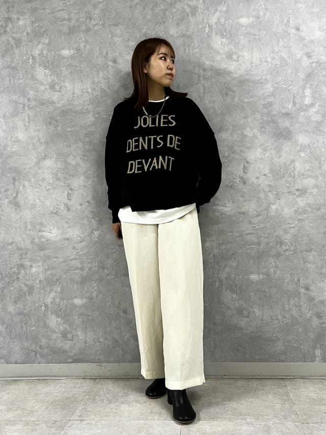 Rouge vif la cleのベルト付きノンタックワイドパンツを使ったコーディネートを紹介します。｜Rakuten Fashion(楽天ファッション／旧楽天ブランドアベニュー)3971087