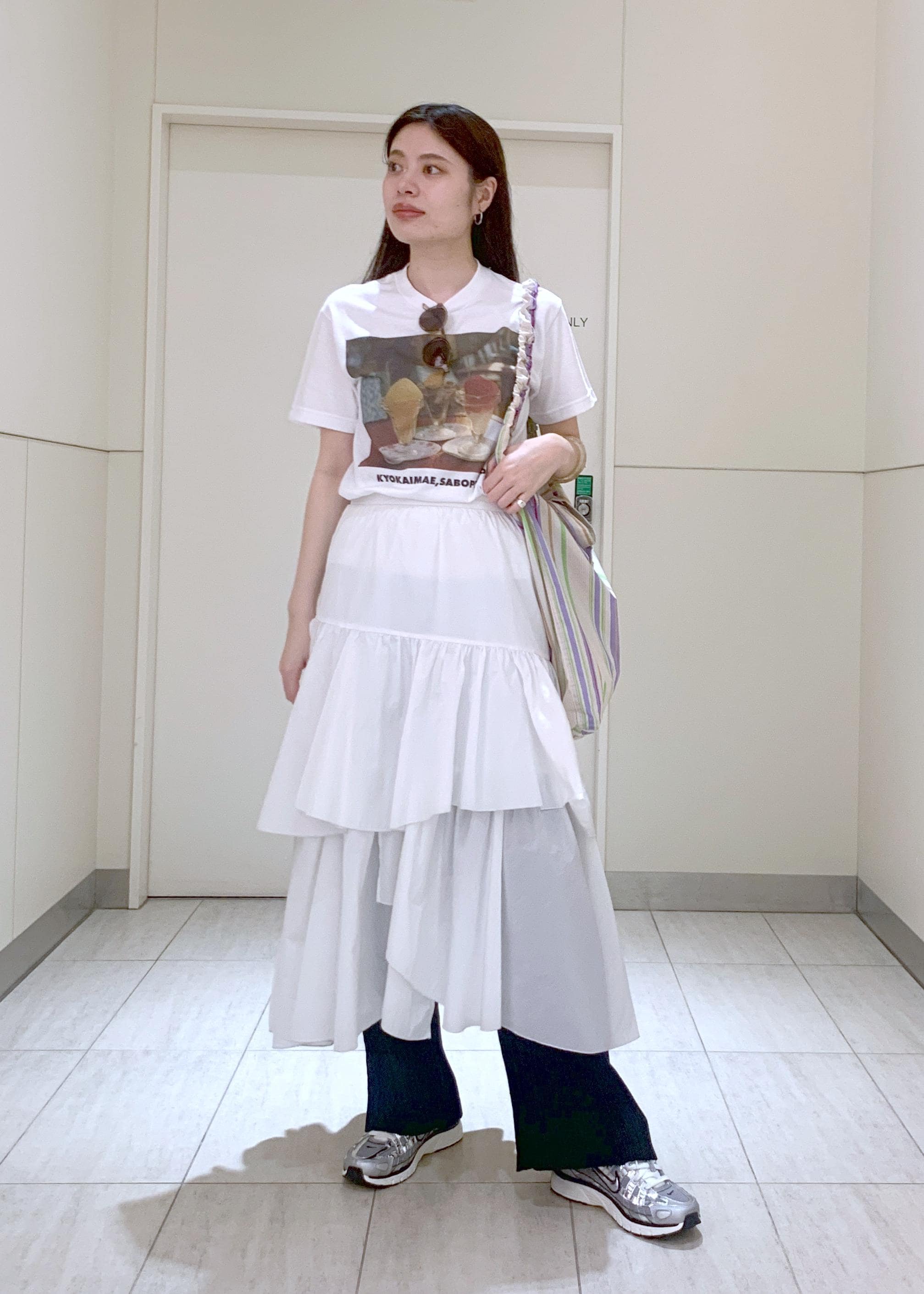 アダムエロペアシンメトリーティアードスカート