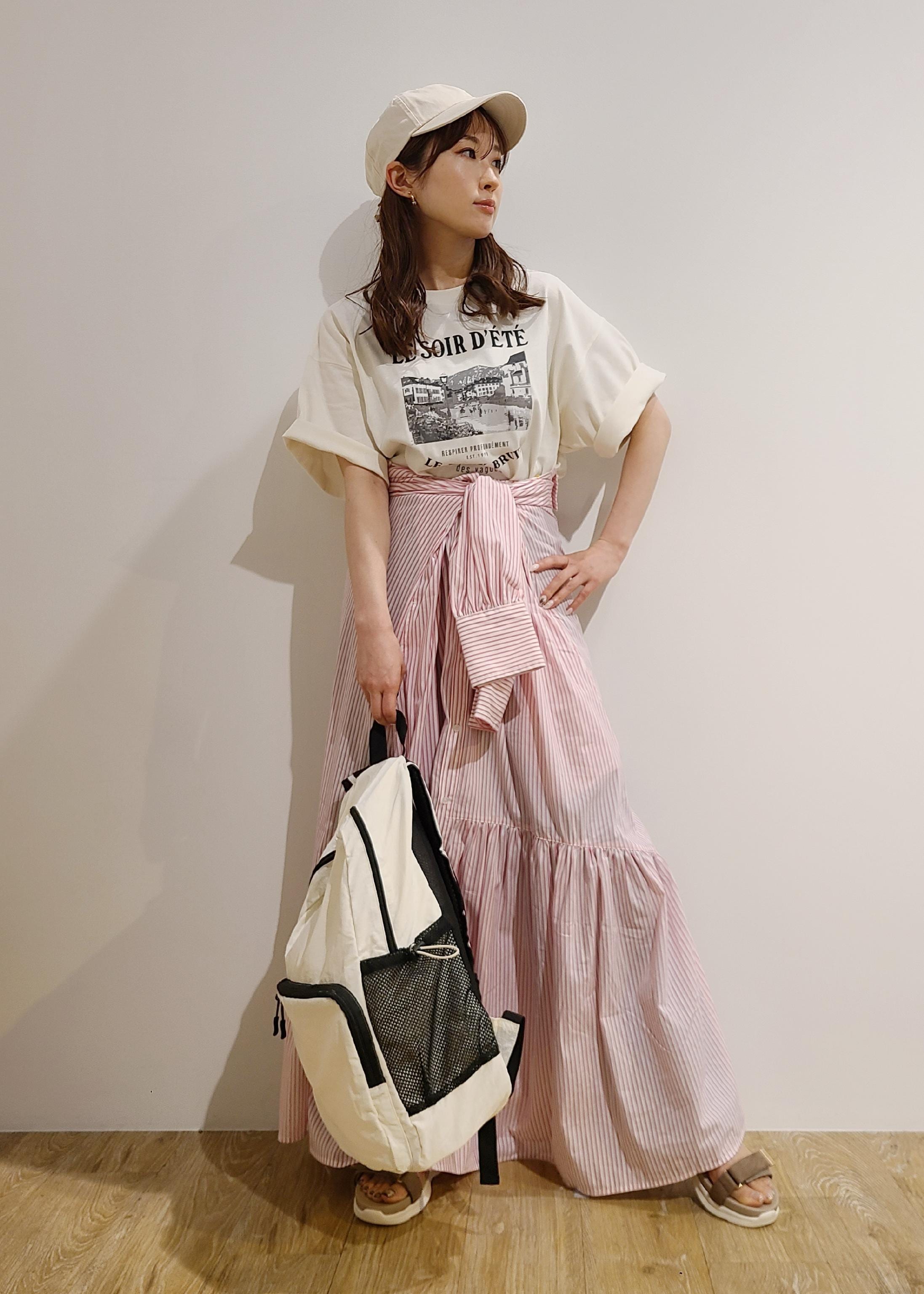 ROPE' PICNICのボリュームストライプシャツワンピース/リンクコーデを使ったコーディネートを紹介します。｜Rakuten Fashion(楽天ファッション／旧楽天ブランドアベニュー)4032395