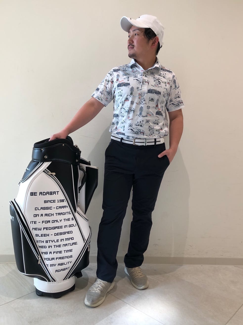 adabatの【吸水速乾】リゾートゴルフデザイン 半袖ポロシャツを使ったコーディネートを紹介します。｜Rakuten Fashion(楽天ファッション／旧楽天ブランドアベニュー)3991482